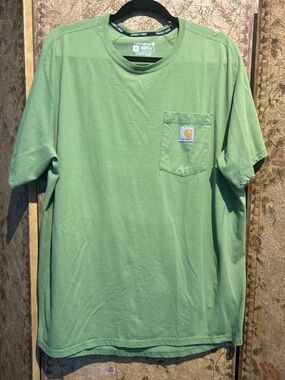 Carhartt Men's Short-Sleeve Pocket Tee in Lime Green Size XL